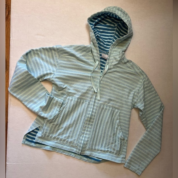Columbia women’s Melody Spring full zip striped lined hooded jacket Sz-M R9 - Picture 7 of 13